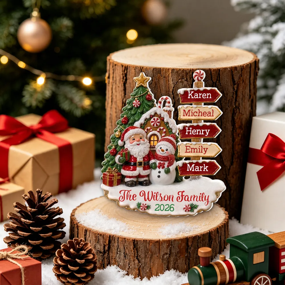 "Family Christmas" – Personalized White Acrylic Ornament | Holiday Keepsake For Families