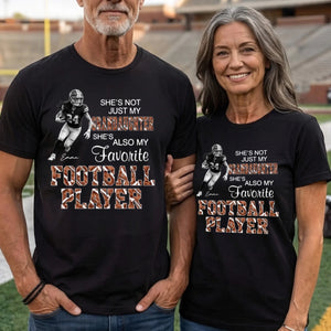 Personalized "Favorite Football Player" T-Shirt – Custom Photo Gift For Grandson & Football Fans