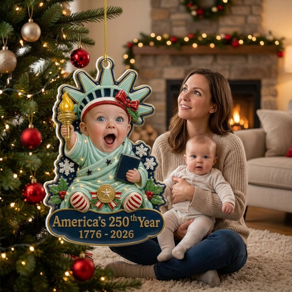 "Liberty Baby" – Personalized Acrylic Ornament | Patriotic Baby Keepsake Gift