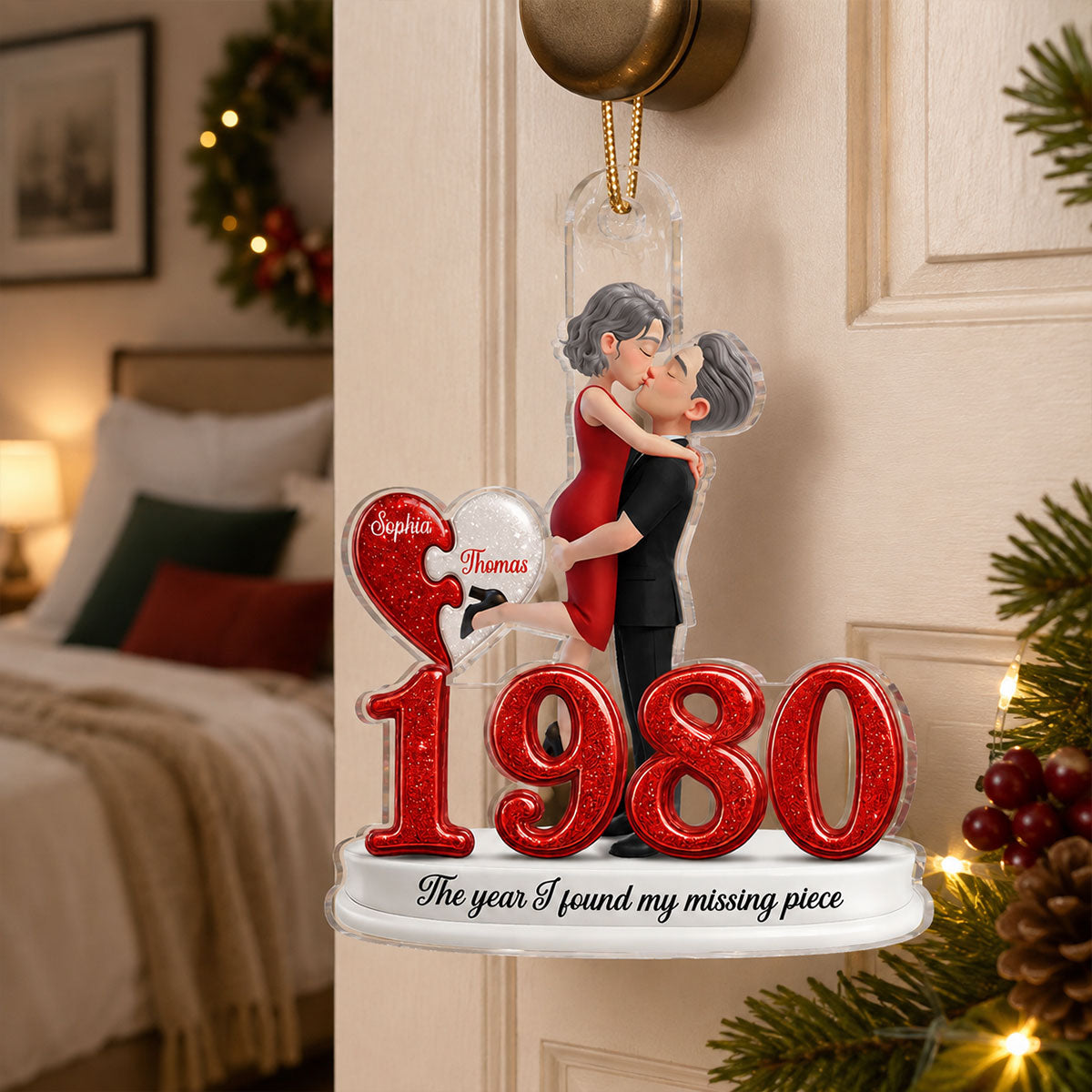 "The Year I Found My Missing Piece" – Personalized Acrylic Ornament | Christmas Keepsake For Couples