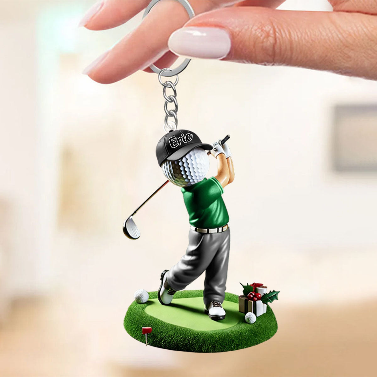 Custom Name Golf Acrylic Keychain, Golf Lover Gift