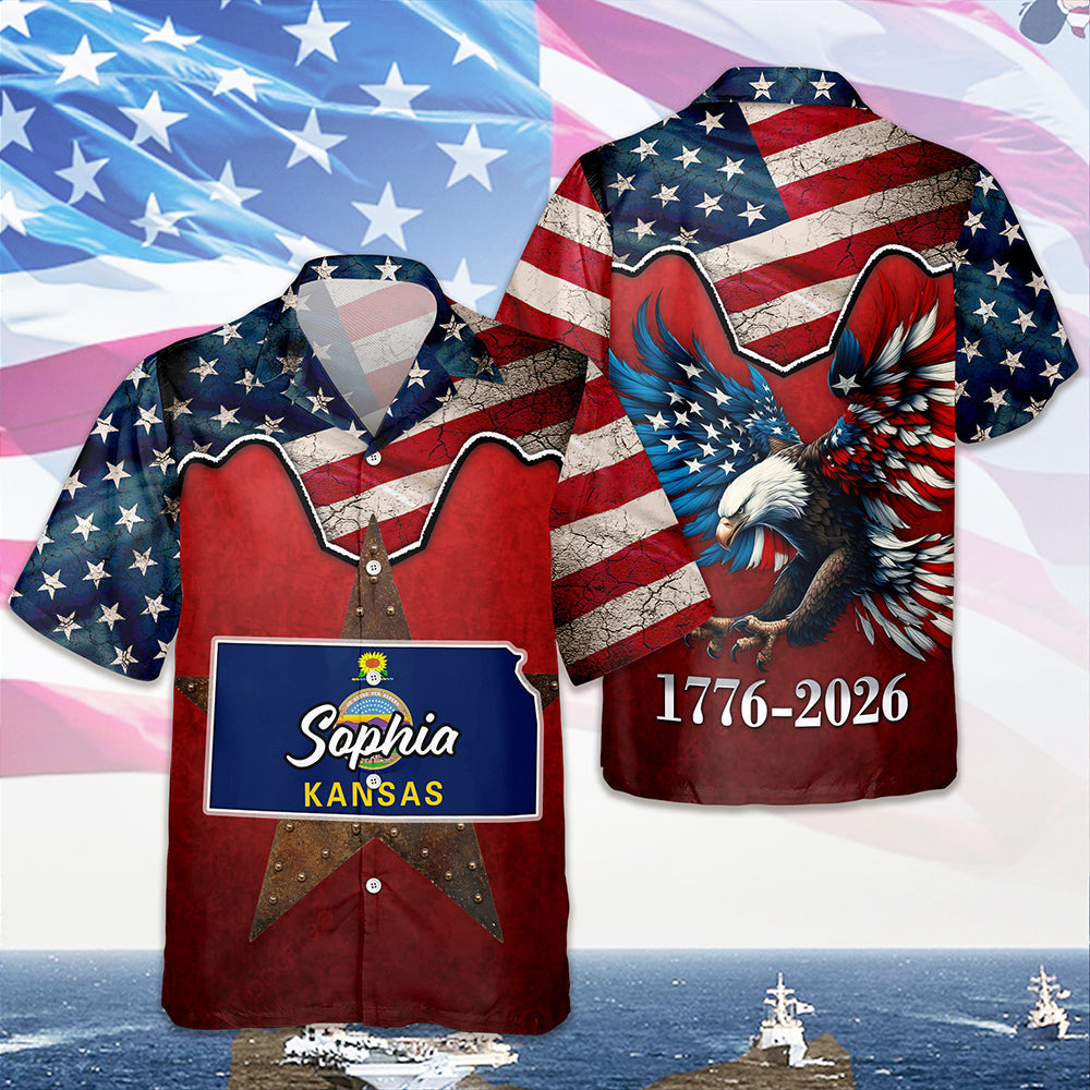 Personalized Hawaii State Flag Shirt – US 250th Anniversary 1776-2026