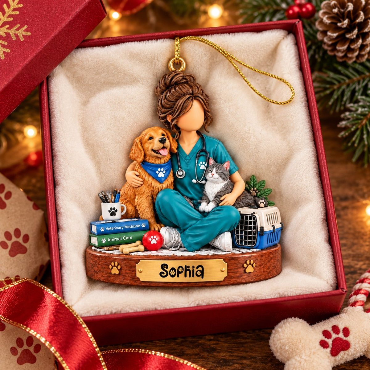 Personalized Vet Tech Ornament, Veterinarian Christmas Gift