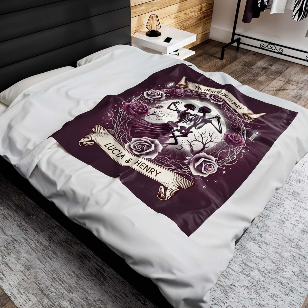 'Til Death Do Us Part" – Gothic Personalized Blanket | Gift For Couples
