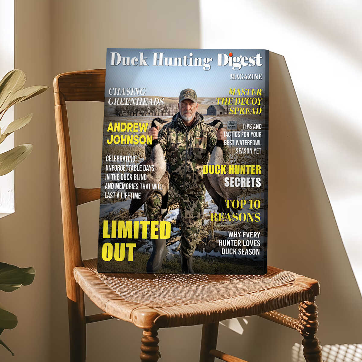 Custom Duck Hunting Magazine Cover Canvas – Unique Gift For Duck Hunters & Hunting Lovers