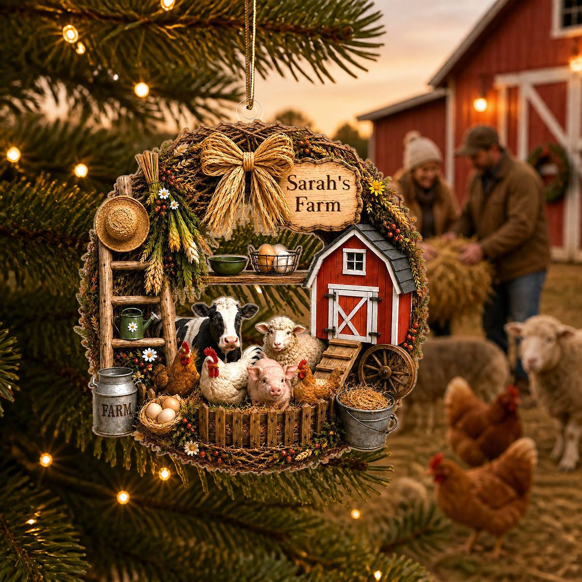 "My Farm" – Personalized Christmas Acrylic Hanging Ornament | Gift For Farmers & Farm Lovers