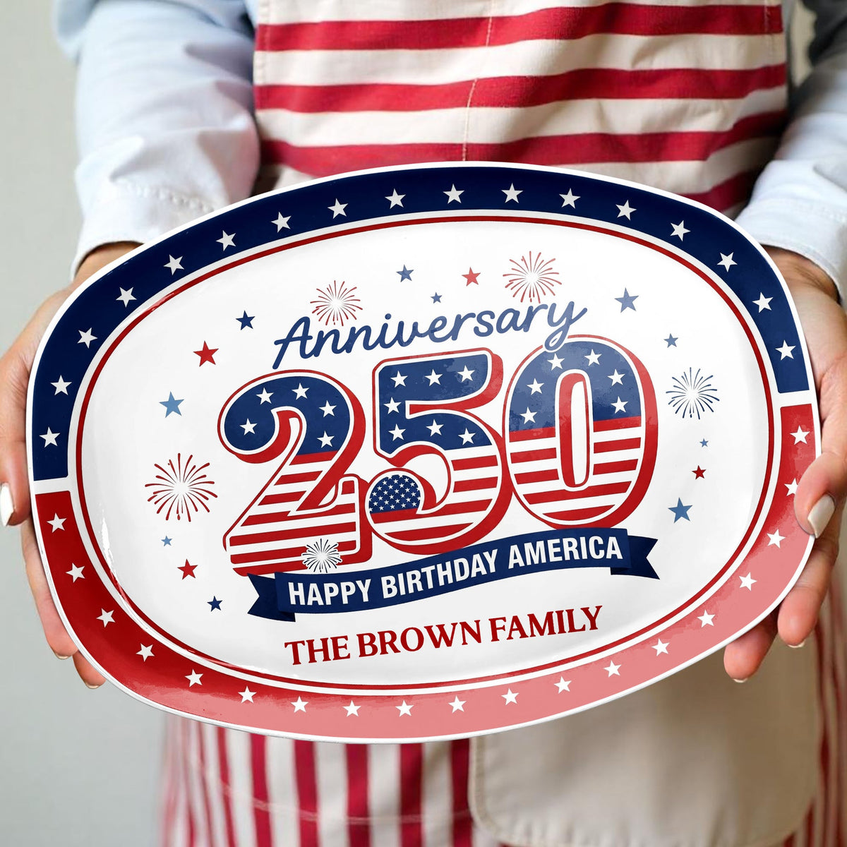 "Happy Birthday, America" – Personalized Custom Plate | Gift For Families