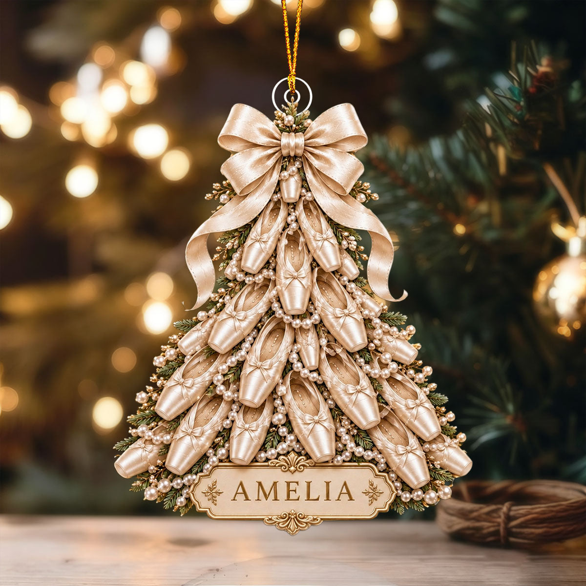 Custom Ballerina Acrylic Ornament – Pointe Shoe Christmas Keepsake | Personalized Dancer Gift & 2026 Holiday Decor