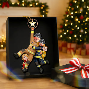 Personalized Fun Hanging Firefighter Family Ornament Gifts For Family
