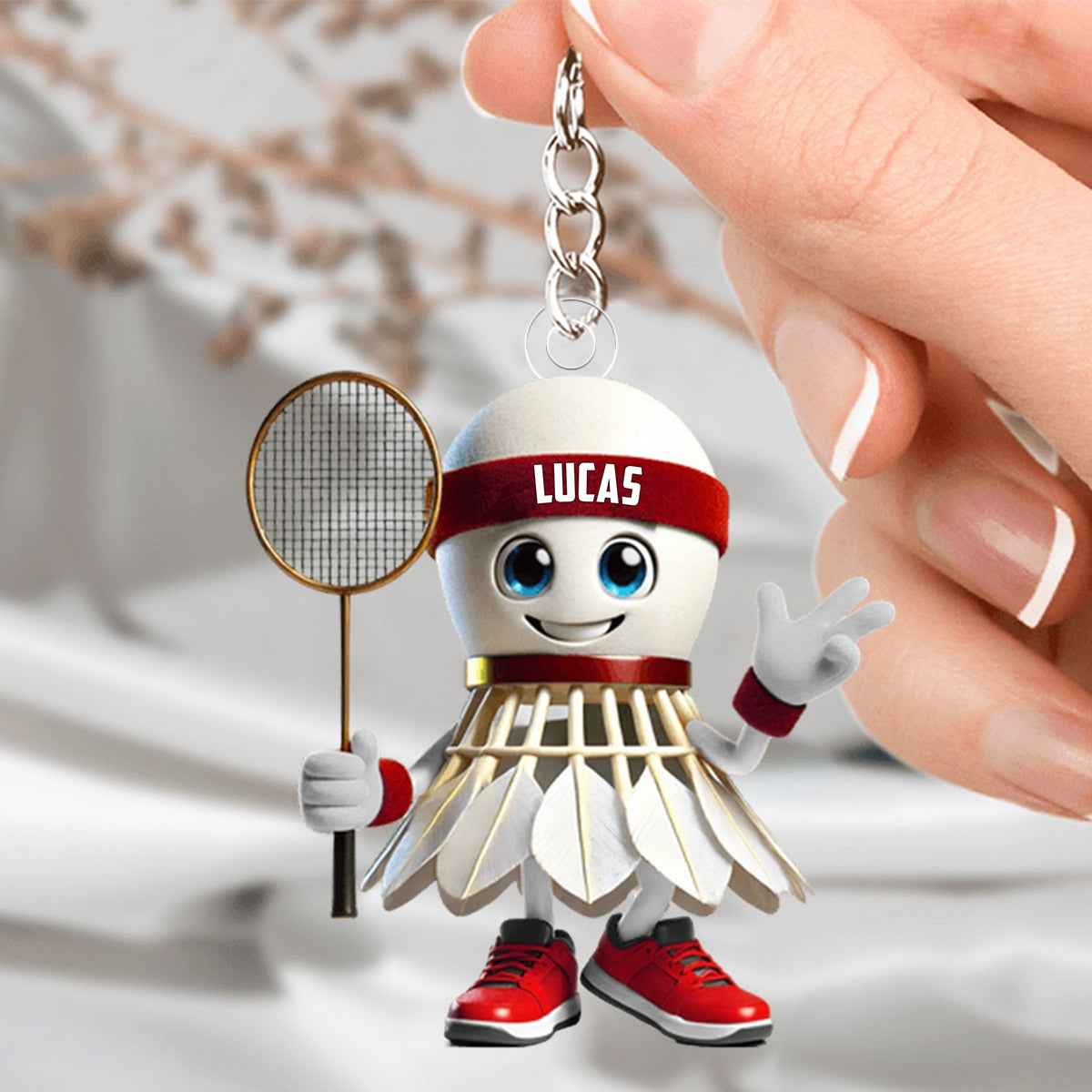 Personalized Badminton Keychain, Gift For Badminton Lover