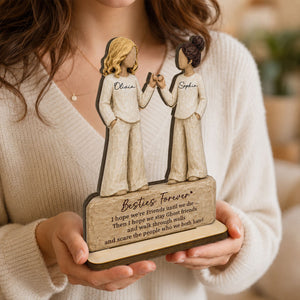 "Besties Forever Pinky Promise" – Personalized Wooden Plaque | Friendship Keepsake For Best Friends