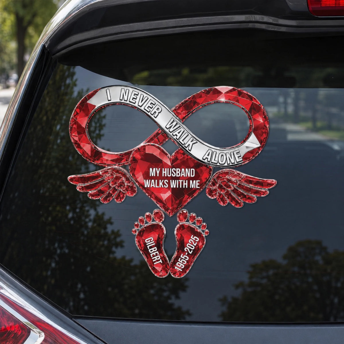 Memorial Gift For Loss Of Loved One – Personalized Decal "Your Love Still Rides Beside Me Every Day"