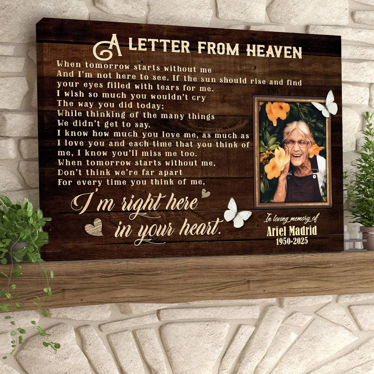 Personalized Canvas Prints, Custom Photo And Name, Memorial Gift, Sympathy Gifts, Remembrance Gifts, Remembrance Gifts