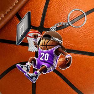 Custom Name Basketball Personalized Acrylic Keychain Basketball Team Gift