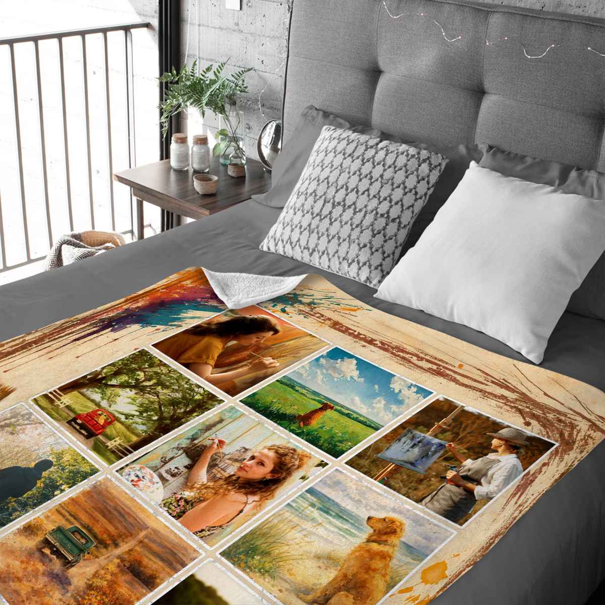 Custom Artist Portfolio Blanket – Personalized Painter Gift | Fine Art Throw For Art Lovers