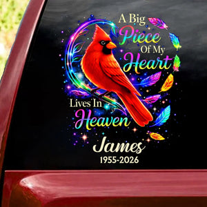 Memorial Gift For Loss Of Loved One – Personalized Cardinal Decal "Forever Loved – My Guardian Angel"