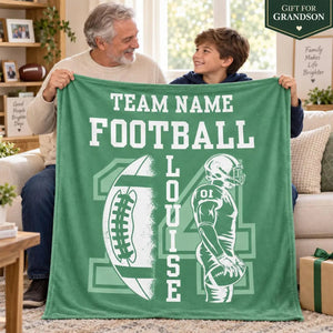 Personalized Football Team Flannel Blanket – Custom Player Name & Number Throw | Senior 2027 Keepsake