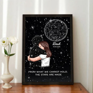 Personalized Poster For Woman Hugging Lost Loved One Star Map Memorial Gift