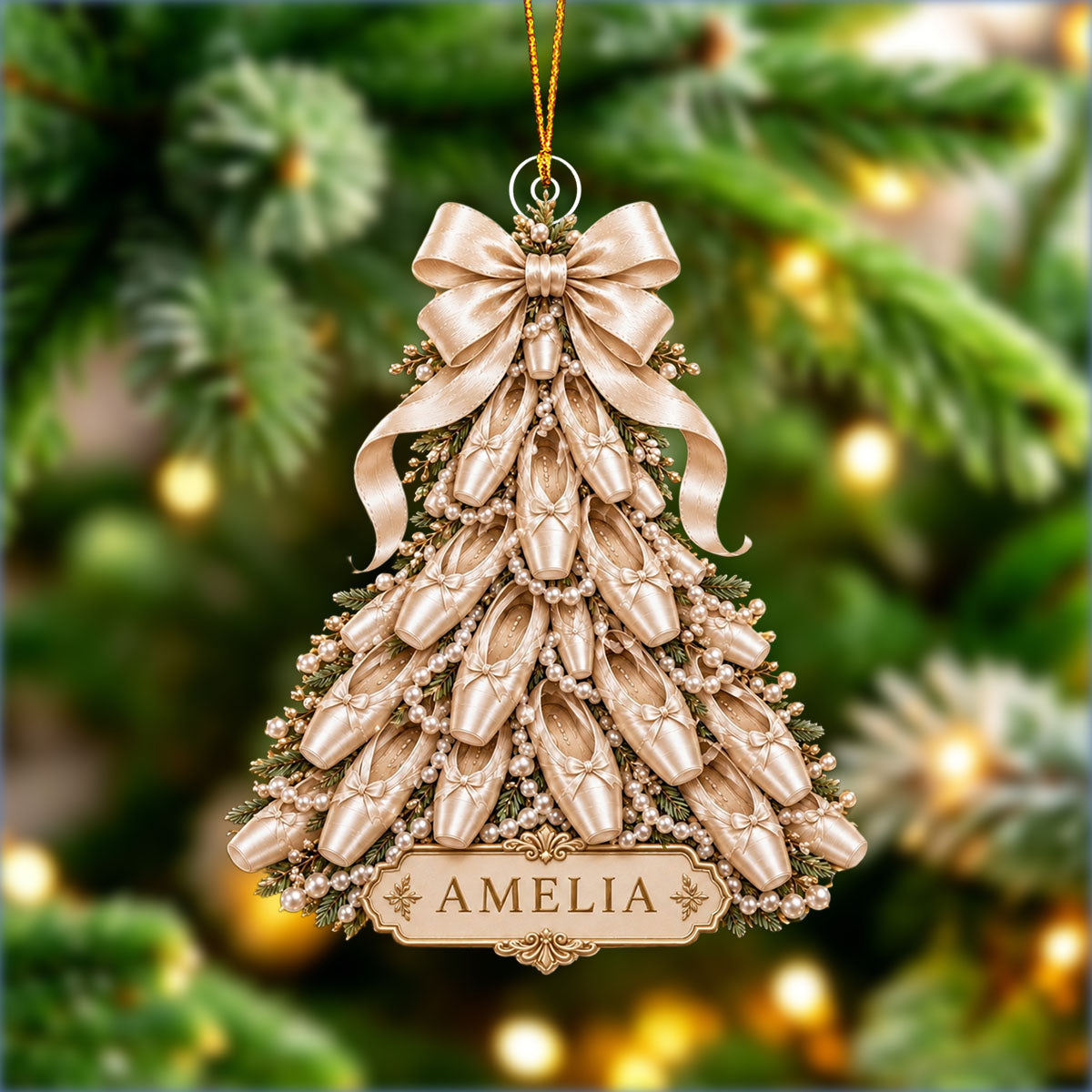 Custom Ballerina Acrylic Ornament – Pointe Shoe Christmas Keepsake | Personalized Dancer Gift & 2026 Holiday Decor