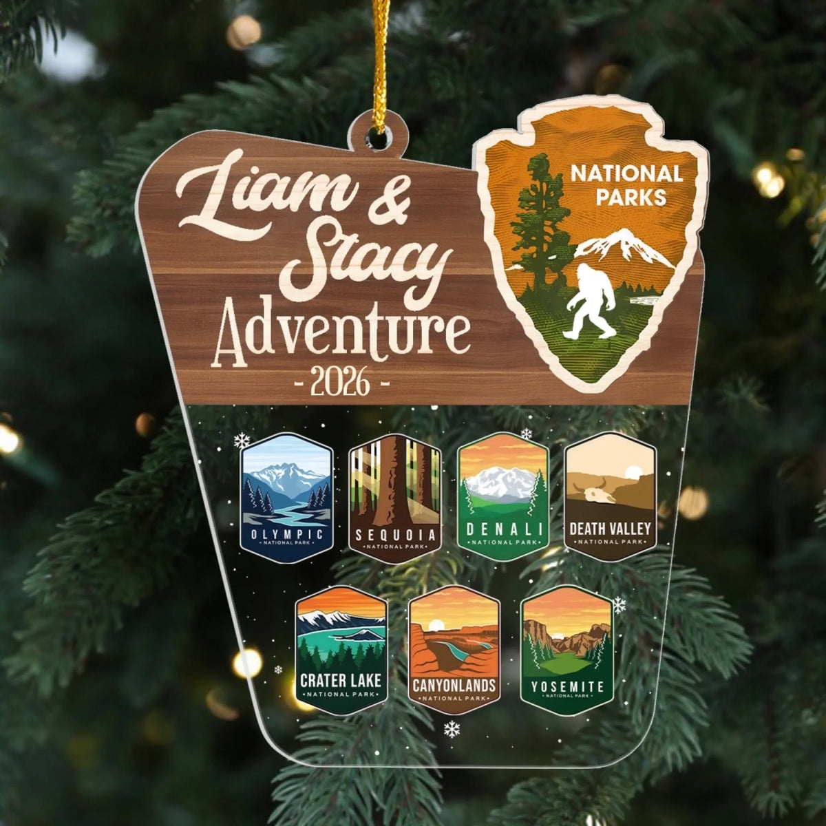 "Adventure National Parks" – Personalized Acrylic Ornament | Photo Keepsake For Adventure Lovers & Park Trips