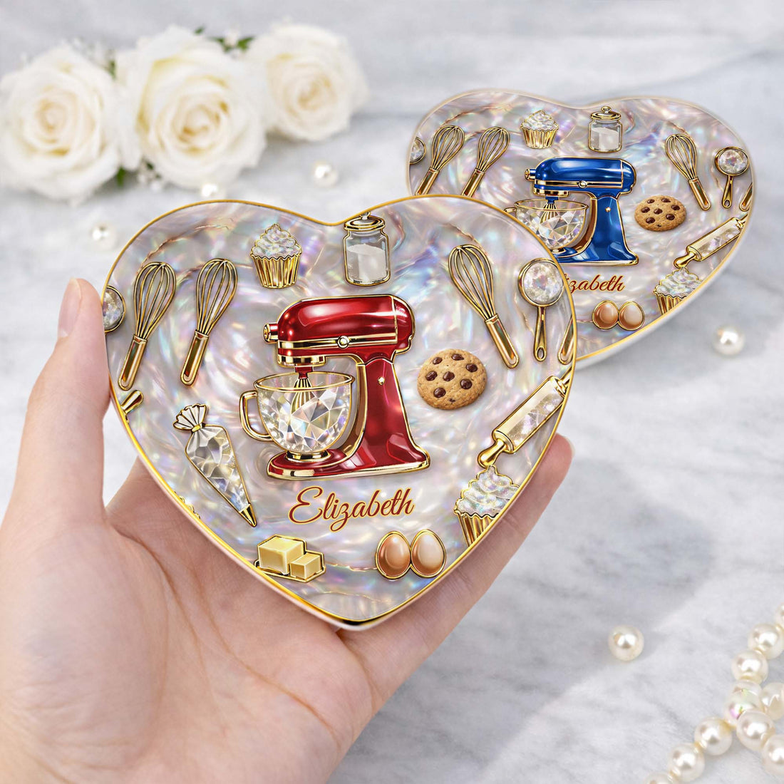 Gift For Bakers & Cookie Lovers – Personalized "Baking With Love" Jewelry Dish