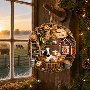 "My Farm" – Personalized Christmas Acrylic Hanging Ornament | Gift For Farmers & Farm Lovers