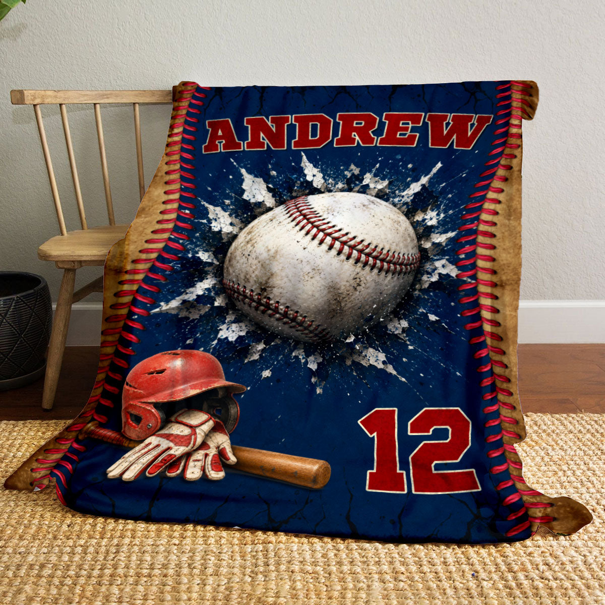 Baseball Player Gift For Son – Personalized Senior Night Baseball Blanket & Team Keepsake