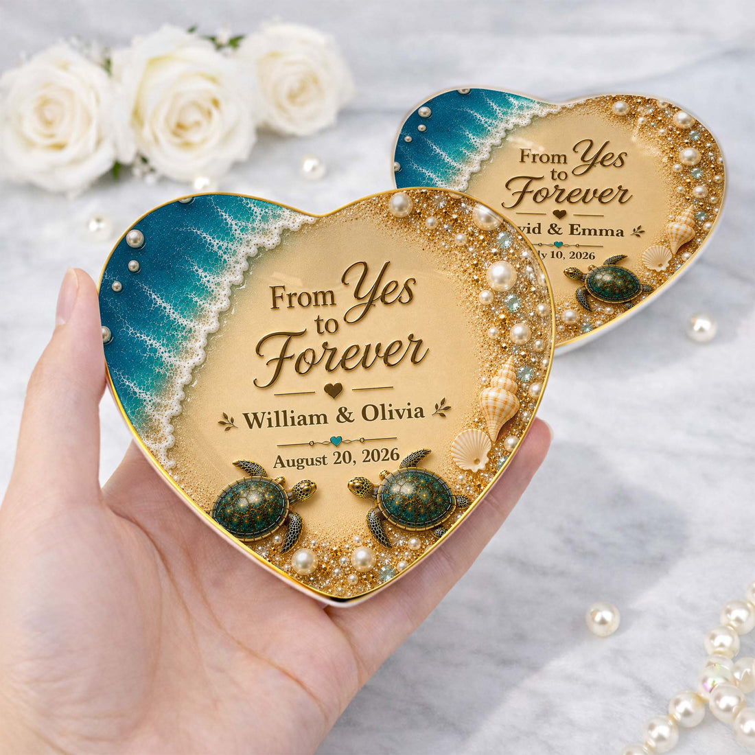 "From Yes To Forever" – Personalized Jewelry Dish | Gift For Couples