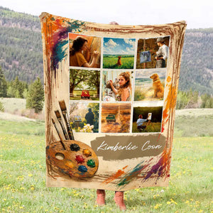Custom Artist Portfolio Blanket – Personalized Painter Gift | Fine Art Throw For Art Lovers