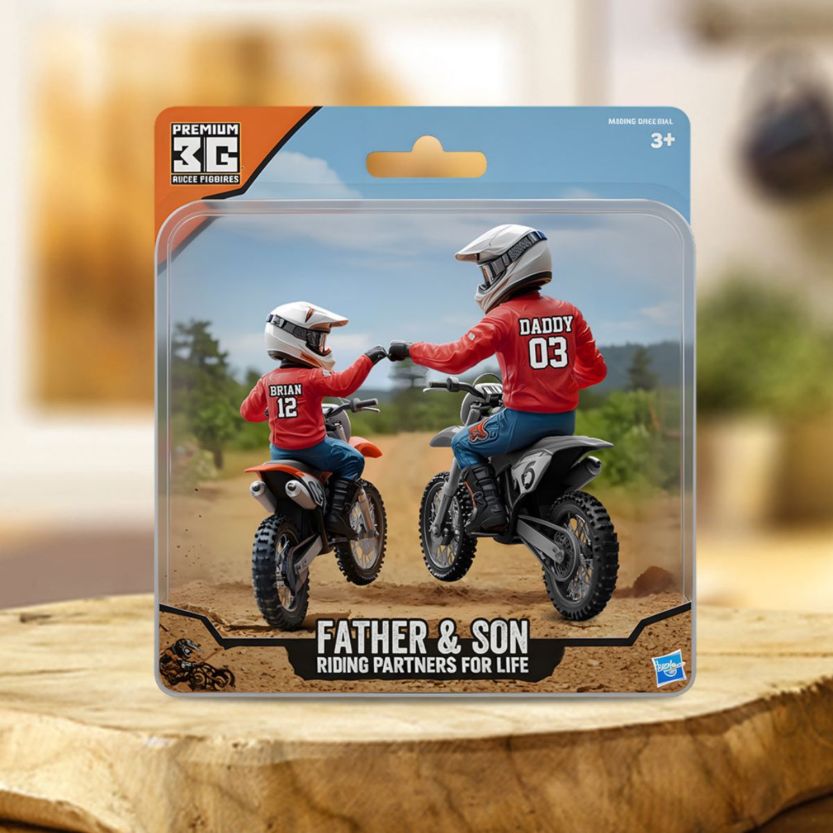 Dirt Bike Dad And Kid - Personalized Dirt Bike Custom Shaped Acrylic Plaque