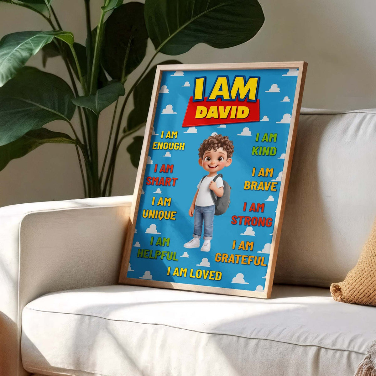 Personalized "I Am Enough" Affirmations Poster – Gift For Kids & Grandkids