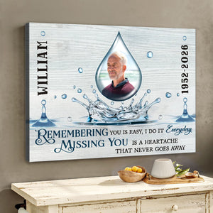 REMEMBERING and MISSING Memorial Gift Personalized Canvas Poster