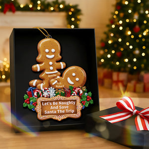 Personalized "Naughty Gingerbread Couple" Christmas Ornament – Gift For Couples