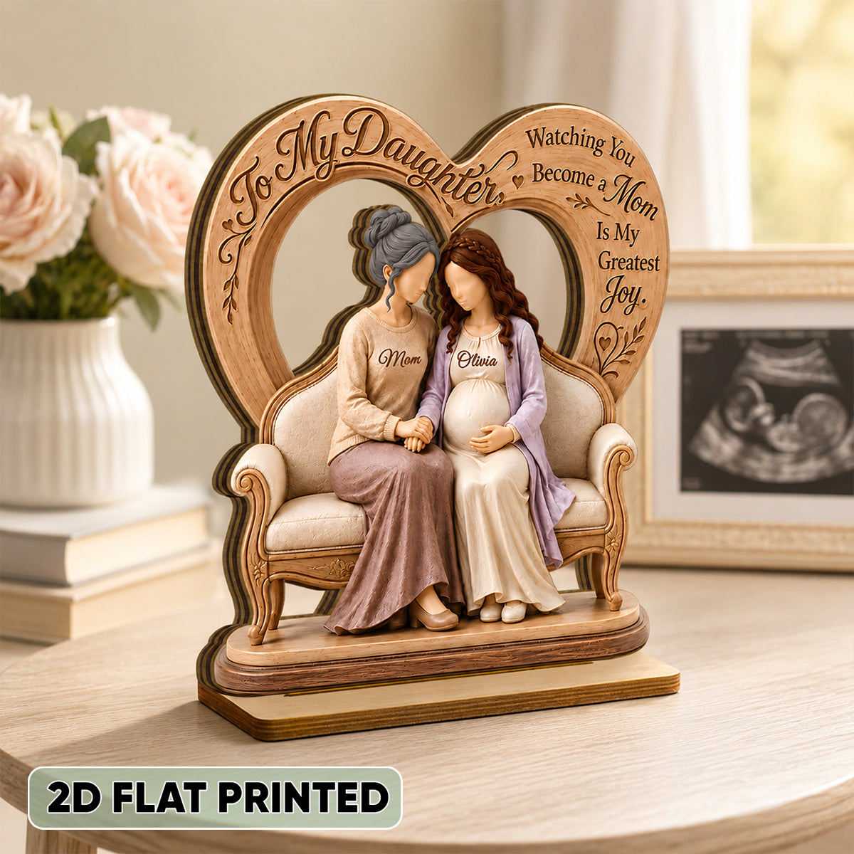 "To My Daughter" – Pregnancy & Expecting Mom Personalized Wooden Plaque | Gift For New Mom & Daughter