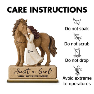 Personalized "Girl Standing With Horse" Wooden Plaque – Keepsake For Horse Lovers