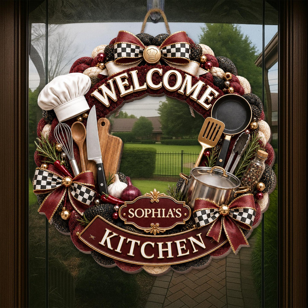 "Welcome To My Kitchen" – Personalized Wood Sign | Gift For Cooking Lovers & Home Chefs