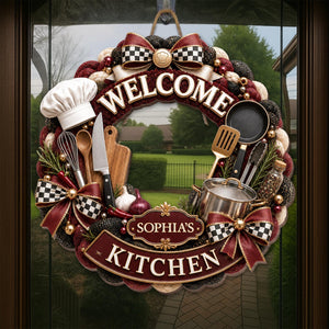 "Welcome To My Kitchen" – Personalized Wood Sign | Gift For Cooking Lovers & Home Chefs
