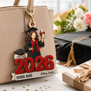 "Class Of 2026" Graduate Senior – Personalized Wooden Ornament | Graduation Gift For Him & Her