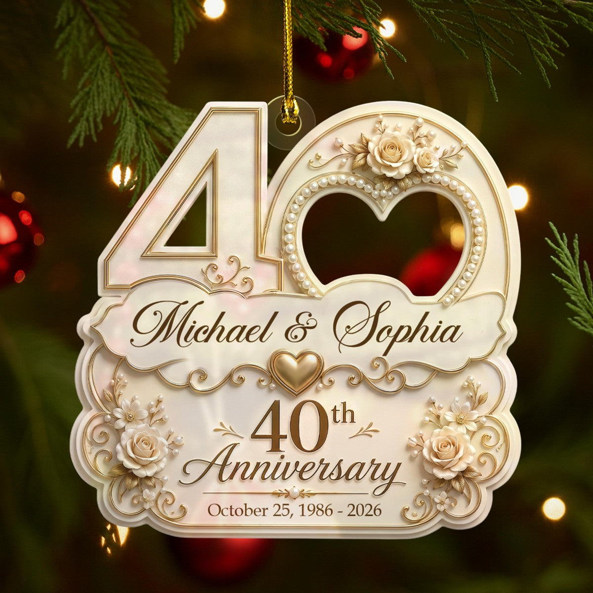"Mr & Mrs" Personalized Wedding Anniversary Acrylic Ornament – Christmas Keepsake Gift For Couples
