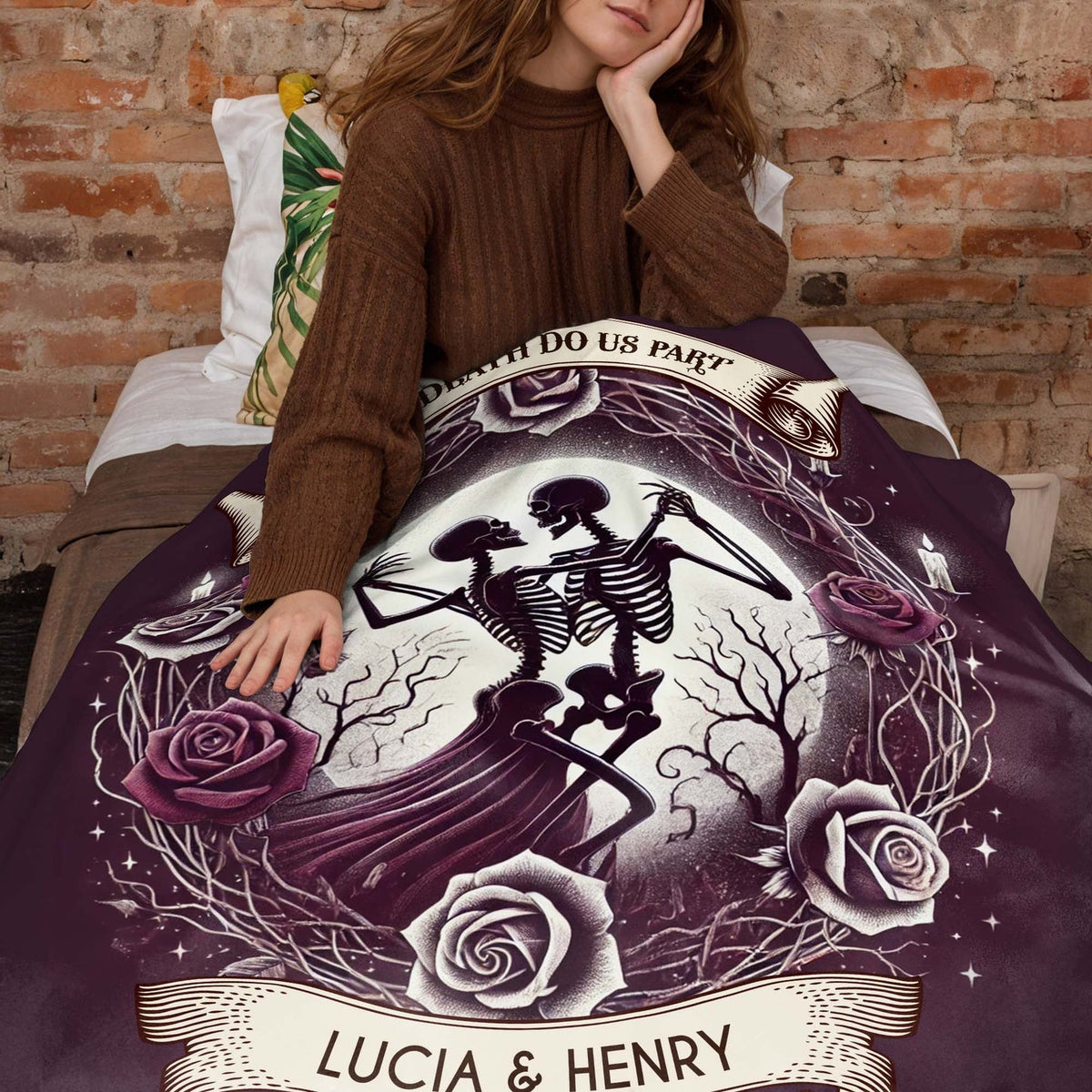 'Til Death Do Us Part" – Gothic Personalized Blanket | Gift For Couples