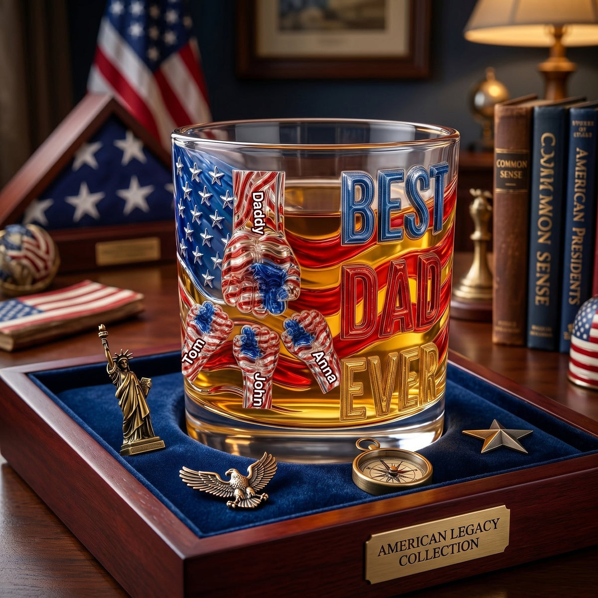 Personalized Drinking Glass – "Power Fist" Design – A Cool Gift For Dad