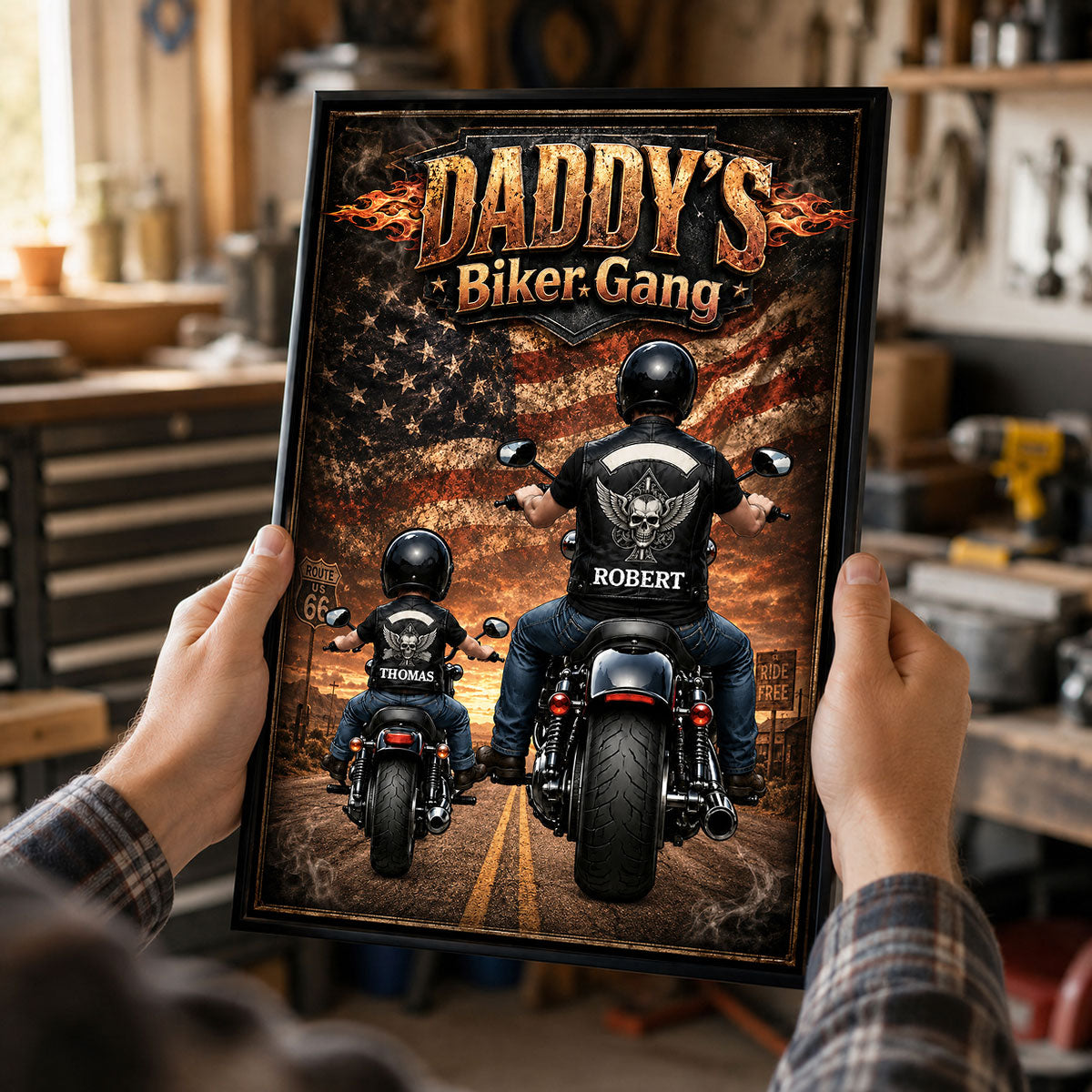 Personalized "Daddy's Biker Gang" Poster – Father's Day Gift For Dad & Husband