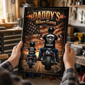 Personalized "Daddy's Biker Gang" Poster – Father's Day Gift For Dad & Husband