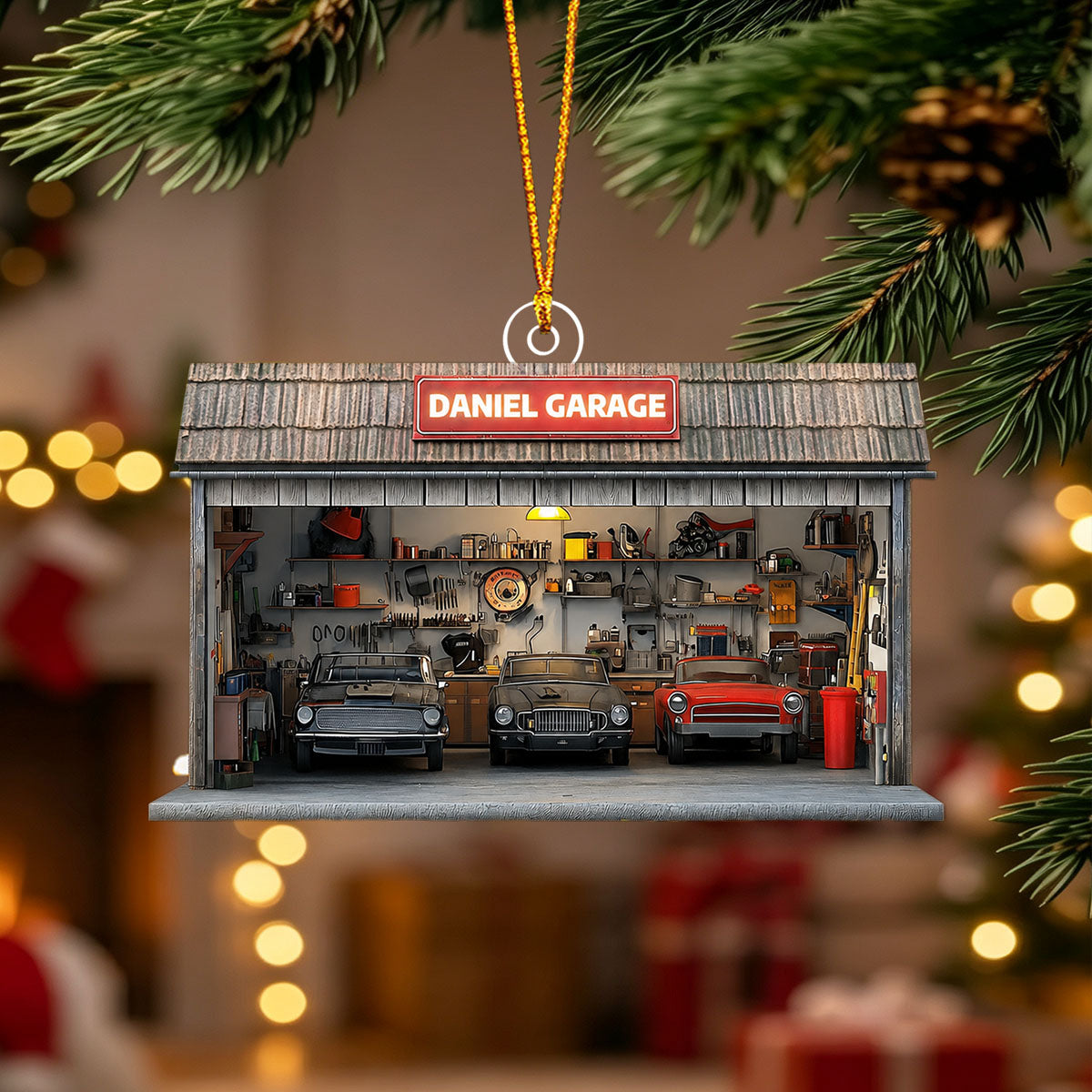 Personalized Auto Garage Acrylic Ornament – Custom Mechanic Gift & Repair Shop Decor