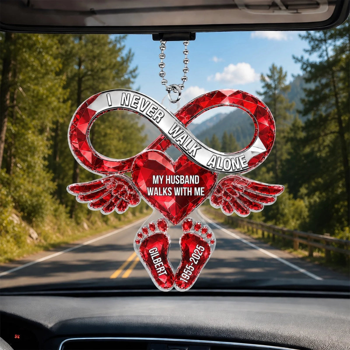 Personalized "Your Love Still Rides Beside Me" Acrylic Car Hanger – Memorial Gift For Loss Of Loved One