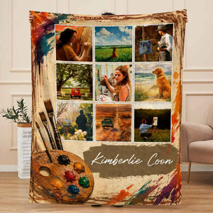 Custom Artist Portfolio Blanket – Personalized Painter Gift | Fine Art Throw For Art Lovers