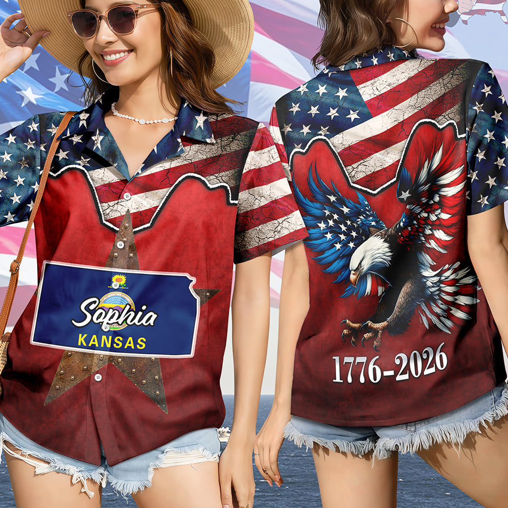 Personalized Hawaii State Flag Shirt – US 250th Anniversary 1776-2026