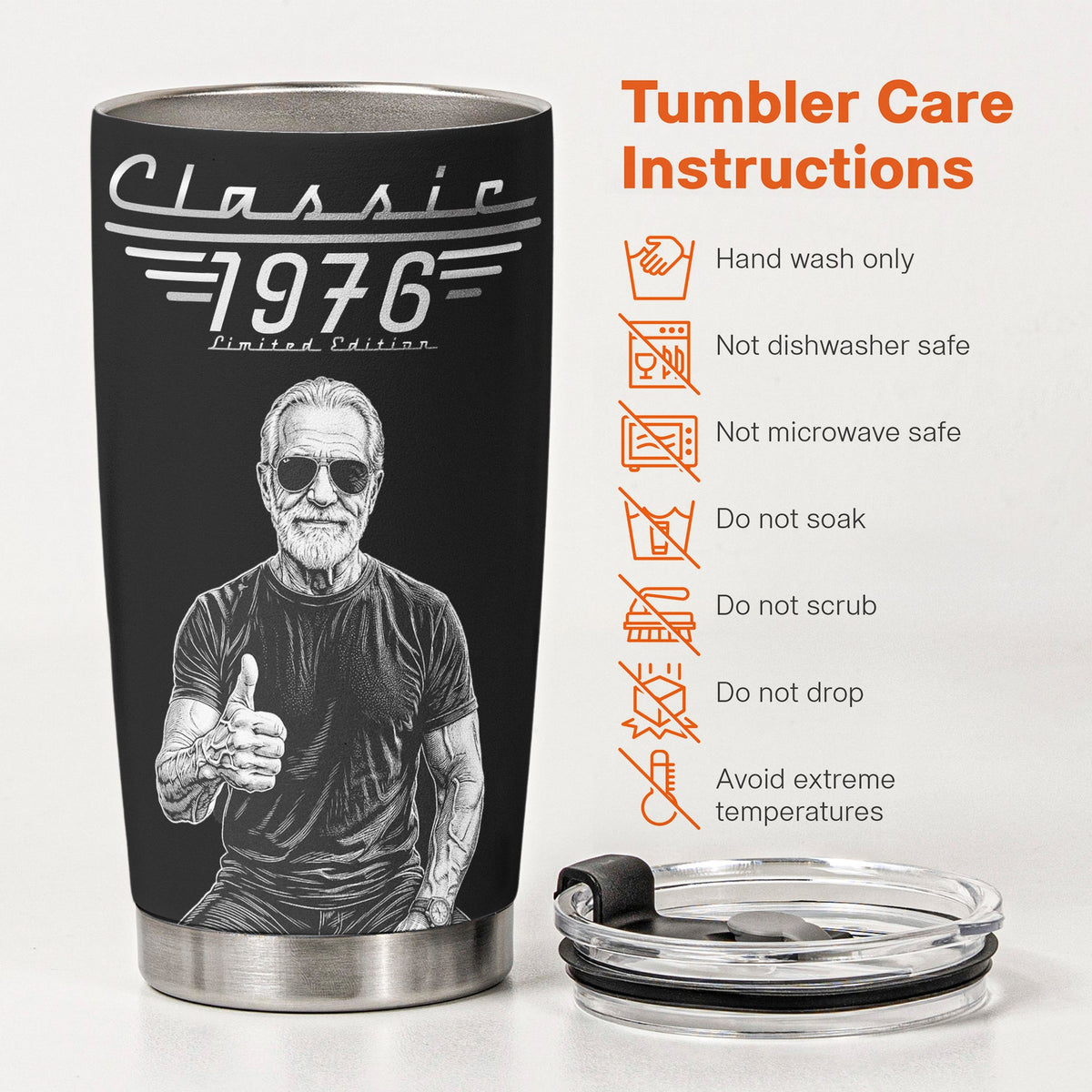 Father's Day & Birthday Gift For Him – Personalized Custom Photo Tumbler | Classic Limited Edition