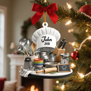 Personalized Kitchen Christmas Ornament  | Chef Gift & Cooking Stove Decor