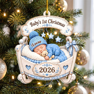 "Baby's First Christmas 2026" – Personalized Acrylic Ornament | Custom Name Keepsake For Newborn Baby Gift